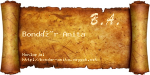 Bondár Anita névjegykártya